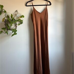 Quince Maternity Slip Dress in Copper
